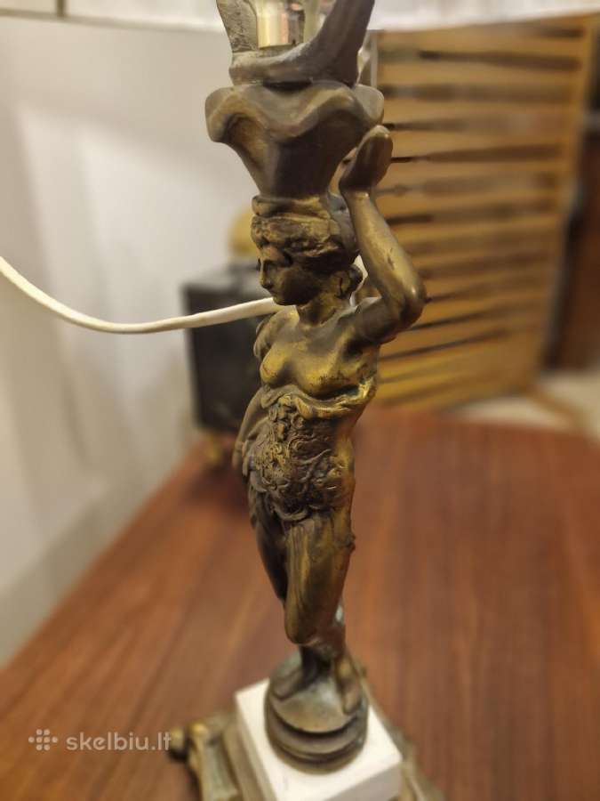 Vintažinė Art Deco bronzinė stalinė lempa - nuotraukos Nr. 26
