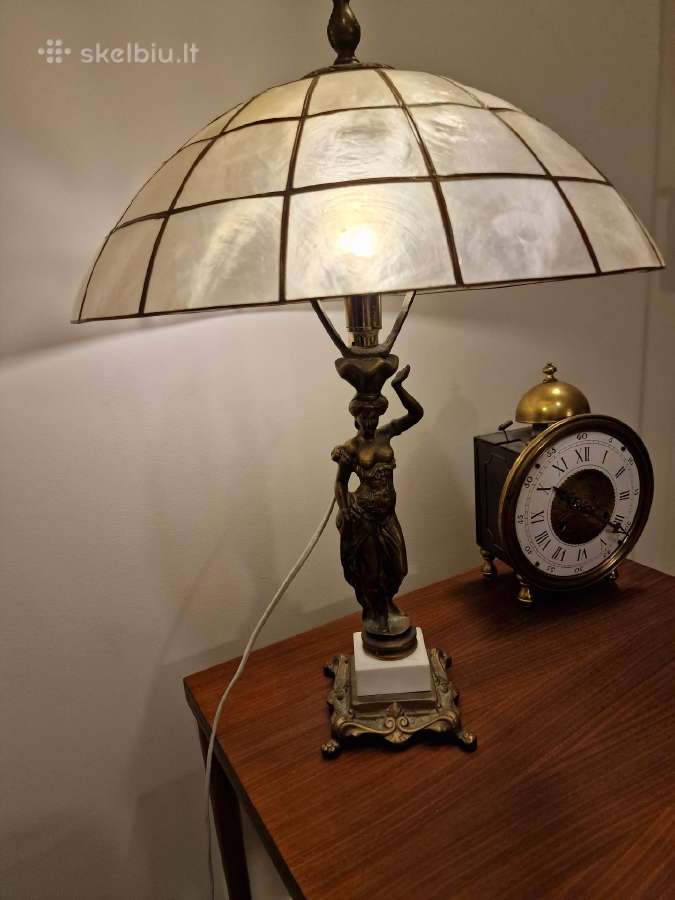 Vintažinė Art Deco bronzinė stalinė lempa - nuotraukos Nr. 27