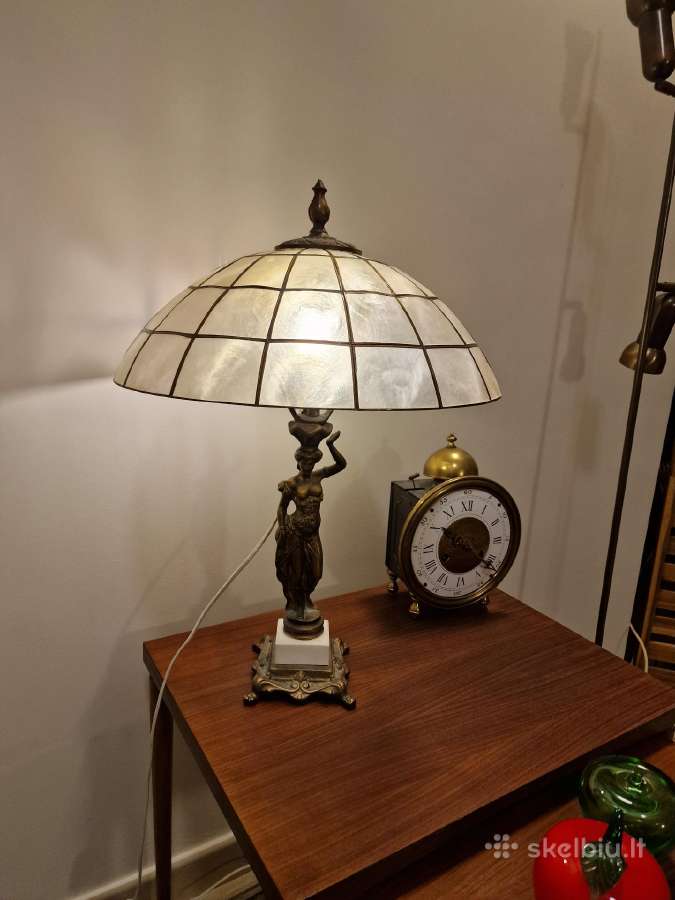 Vintažinė Art Deco bronzinė stalinė lempa - nuotraukos Nr. 29