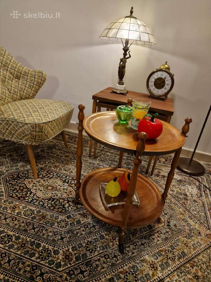 Vintažinis mid century tikmedžio staliukas/servant - nuotraukos Nr. 20