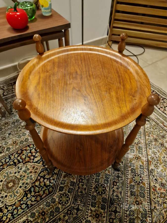Vintažinis mid century tikmedžio staliukas/servant - nuotraukos Nr. 5