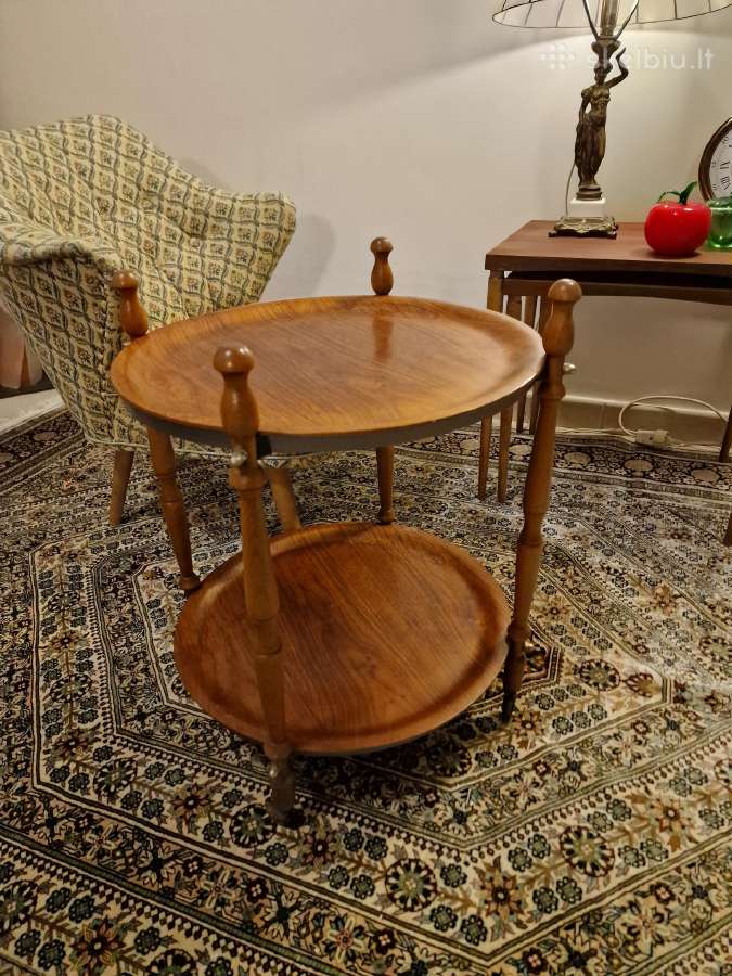Vintažinis mid century tikmedžio staliukas/servant - nuotraukos Nr. 13