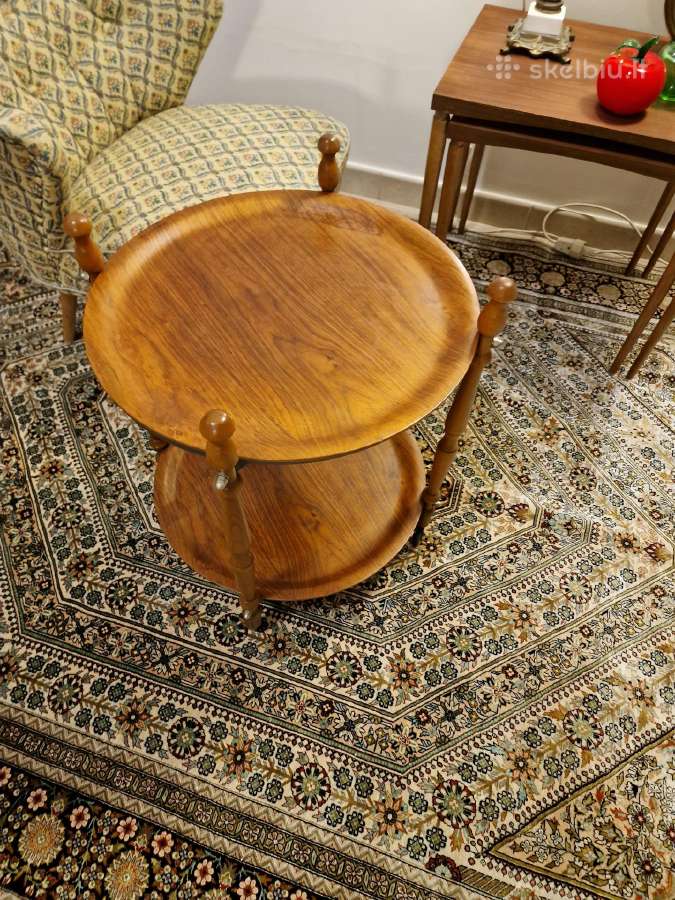 Vintažinis mid century tikmedžio staliukas/servant - nuotraukos Nr. 14