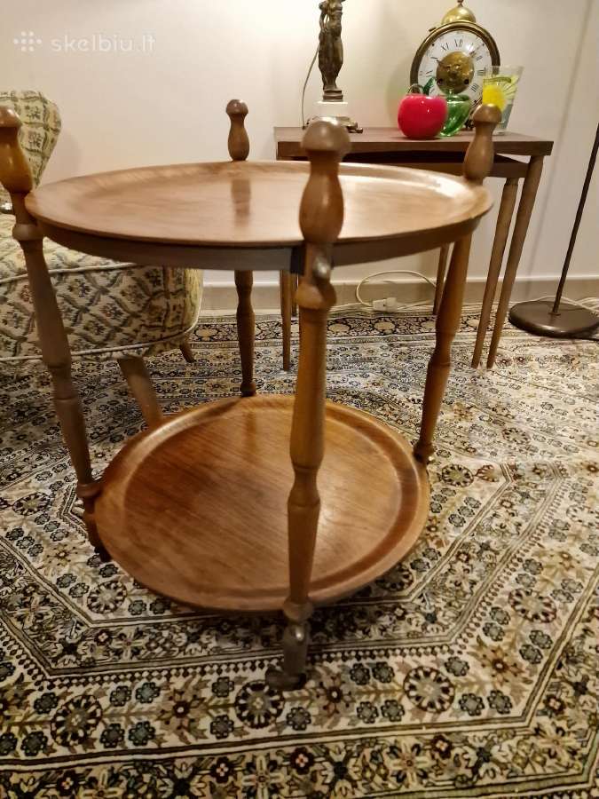 Vintažinis mid century tikmedžio staliukas/servant - nuotraukos Nr. 17