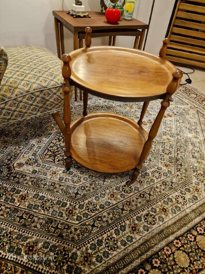 Vintažinis mid century tikmedžio staliukas/servant - nuotraukos Nr. 19