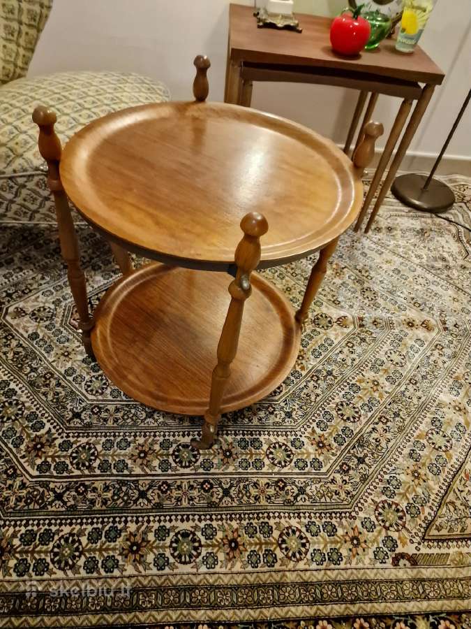 Vintažinis mid century tikmedžio staliukas/servant - nuotraukos Nr. 3