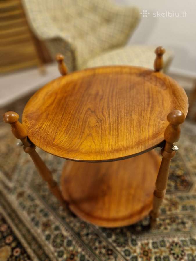 Vintažinis mid century tikmedžio staliukas/servant - nuotraukos Nr. 23