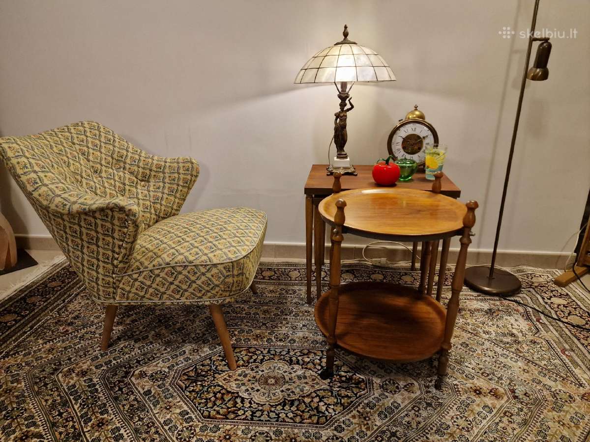 Vintažinis mid century tikmedžio staliukas/servant - nuotraukos Nr. 28