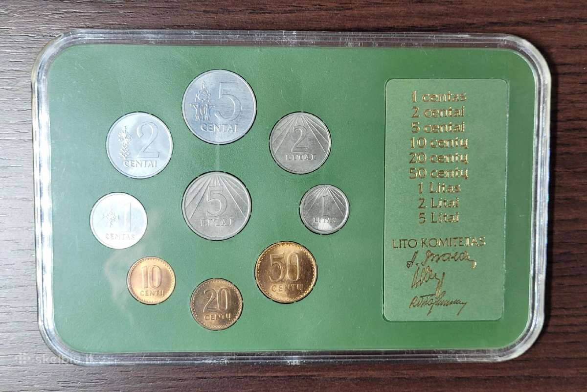 1991 m. apyvartinių lito monetų rinkinys Lietuva