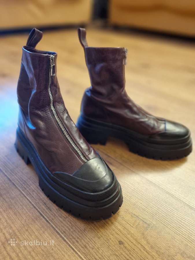 Stilingi odiniai auliniai batai Zara bordo bordinė
