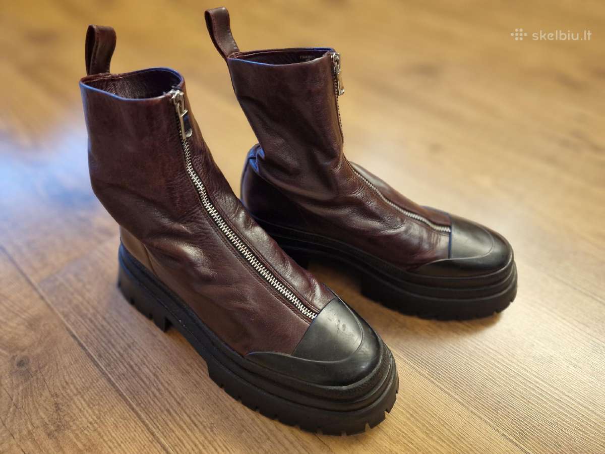 Stilingi odiniai auliniai batai Zara bordo bordinė - nuotraukos Nr. 6