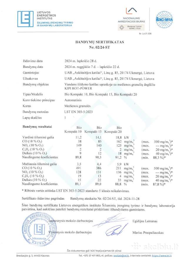 5 klasės granulių katilas "Bio Kompakt" 10,15,20 - nuotraukos Nr. 11