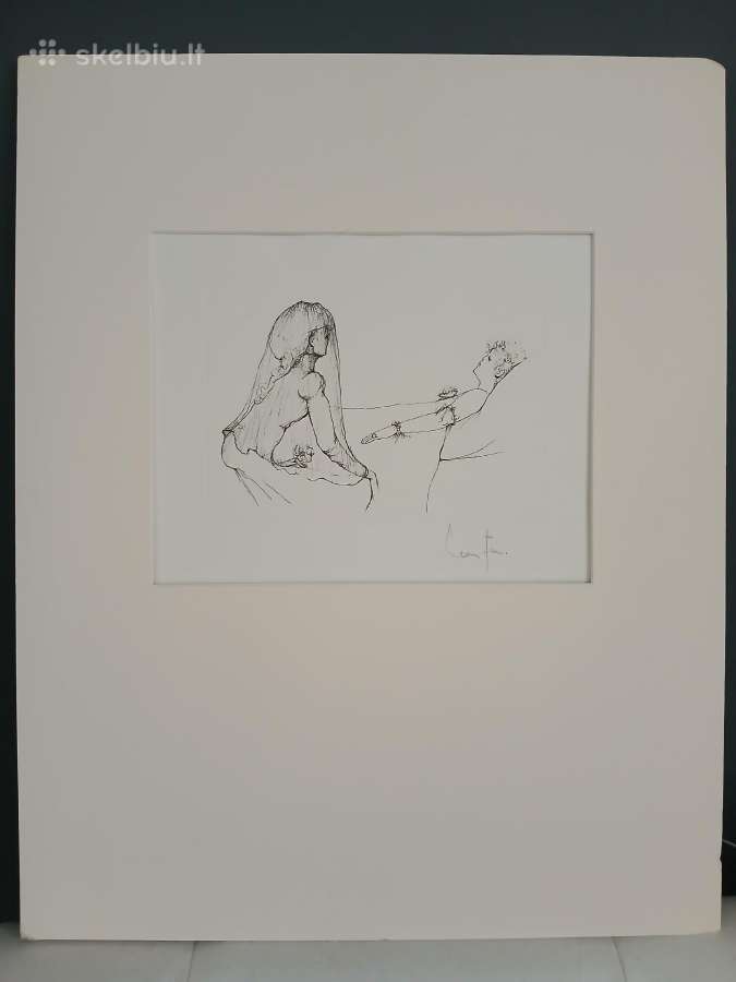 Leonor Fini graviūra 1972 m. Originalus parašas