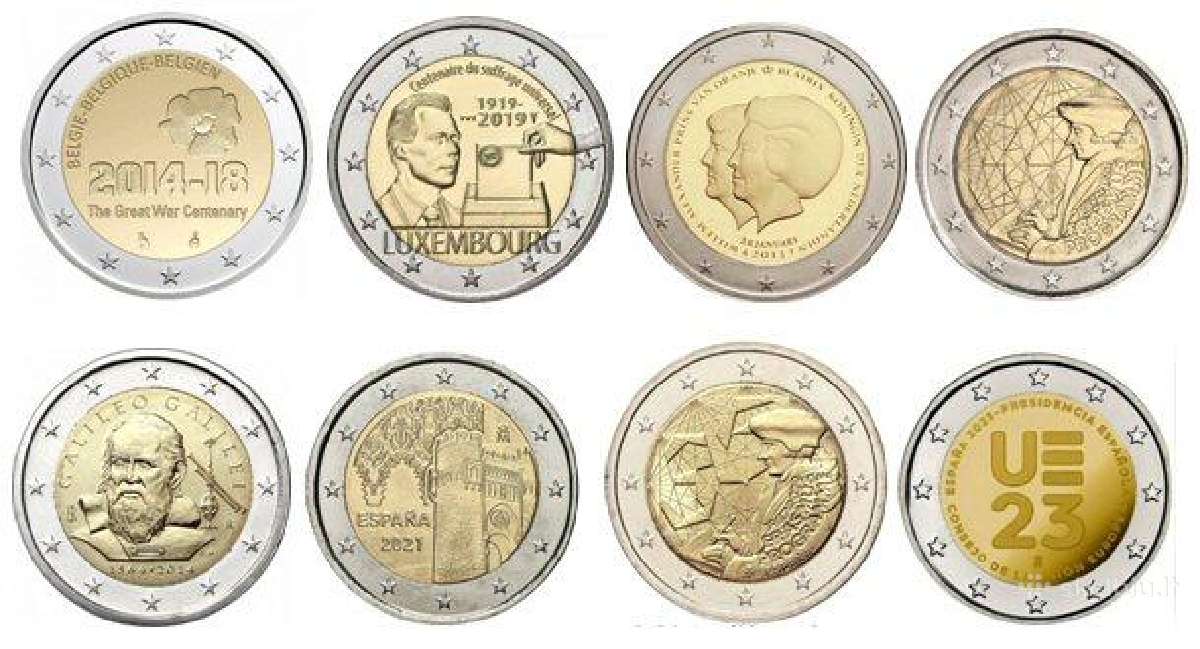 2€ monetos iš bankinio ritinėlio (Unc)