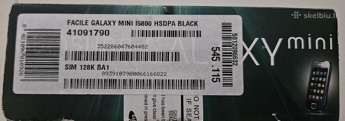 Samsung Galaxy Mini GT-i5800 su dėžute - nuotraukos Nr. 4