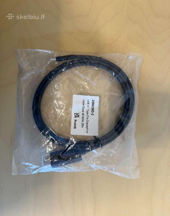 Usb 3.1 Type-c to Displayport Cable Black 4k 60hz