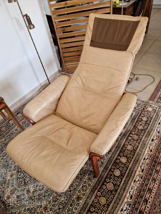 Vintažiniai mid century odiniai foteliai - nuotraukos Nr. 14