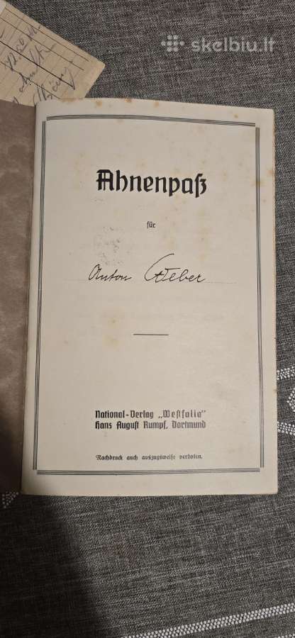 Vokiška knyga 12 Ahnenpass - nuotraukos Nr. 4