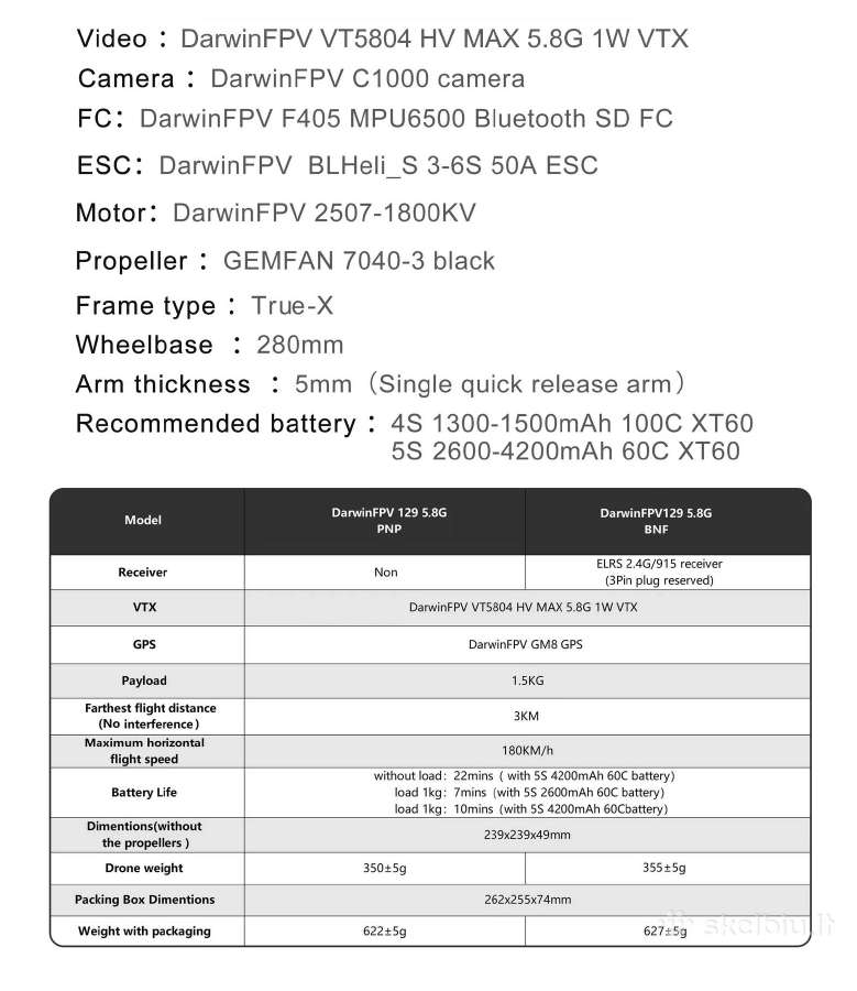 Nauji Darwin129 Fpv dronai 7" GPS long range - nuotraukos Nr. 7