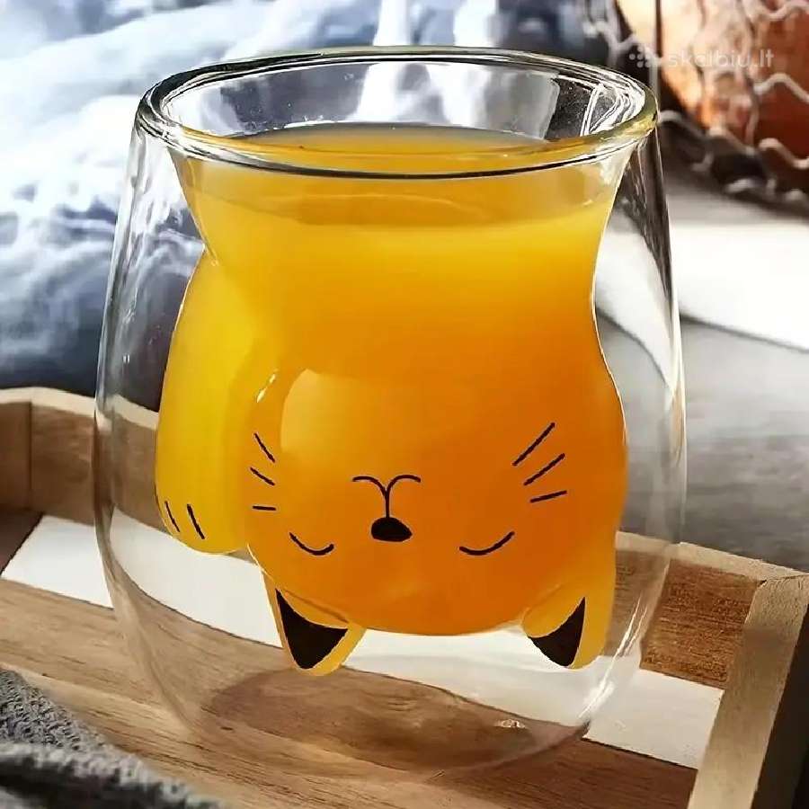 Naujas dvisluoksnis puodelis 200g Maneki Neko