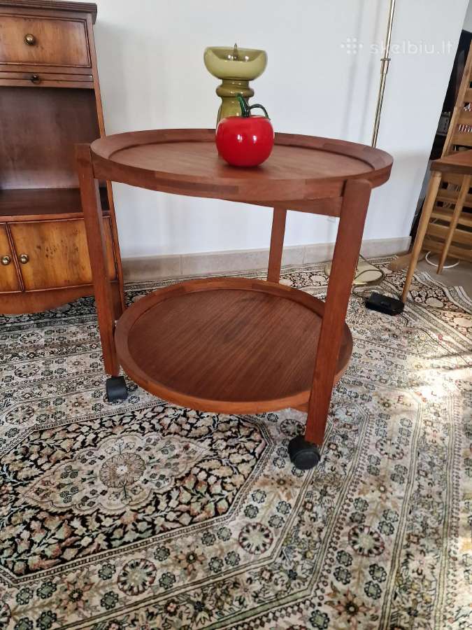 Vintažinis mid century tikmedžio staliukas - nuotraukos Nr. 2