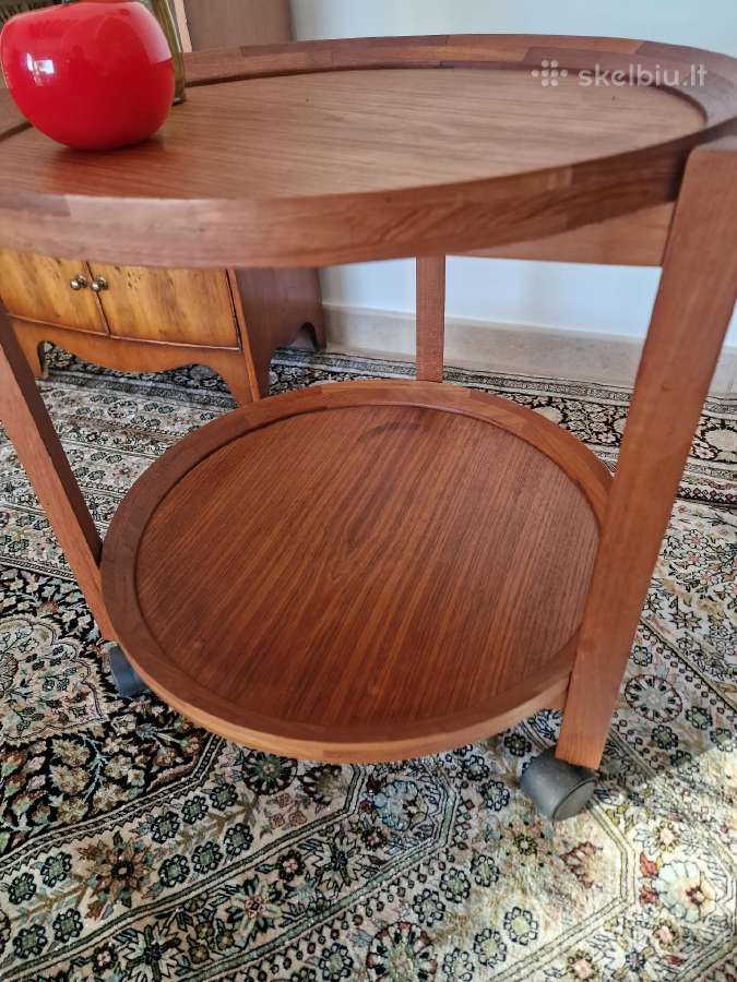 Vintažinis mid century tikmedžio staliukas - nuotraukos Nr. 9