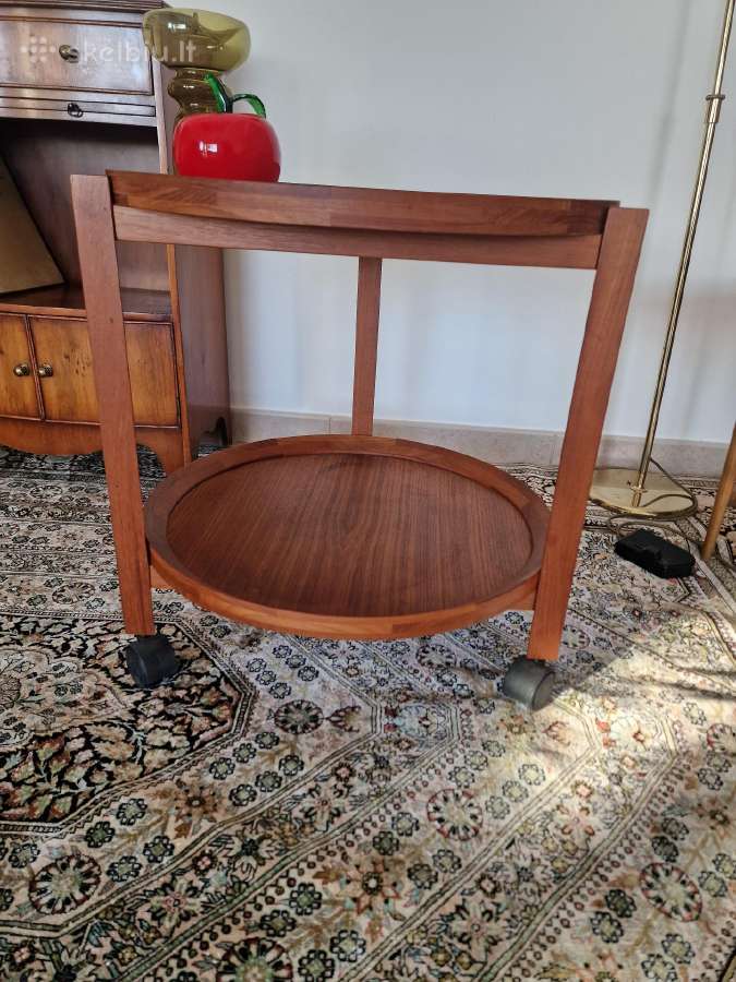 Vintažinis mid century tikmedžio staliukas - nuotraukos Nr. 10
