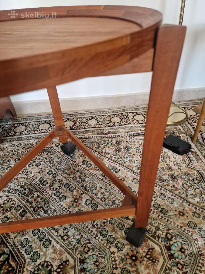 Vintažinis mid century tikmedžio staliukas - nuotraukos Nr. 12