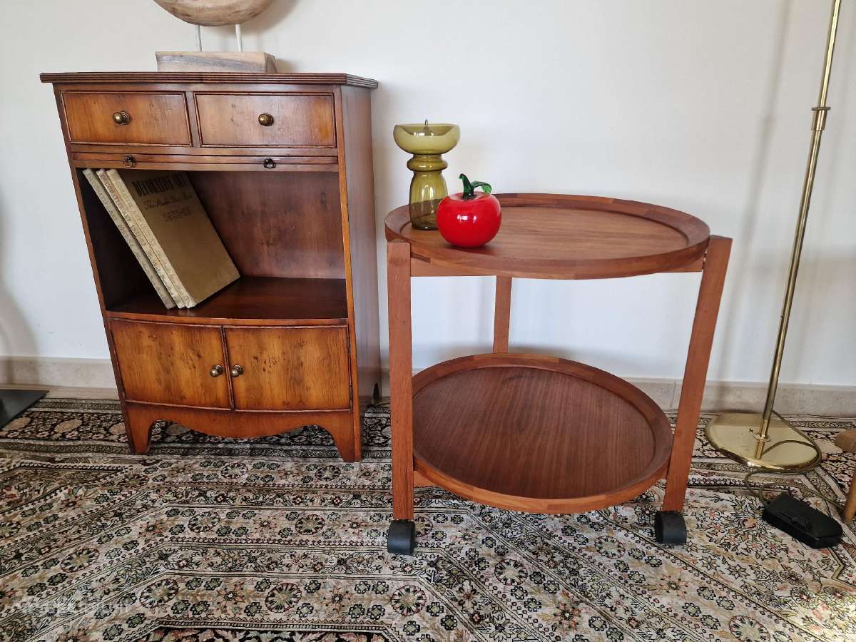 Vintažinis mid century tikmedžio staliukas - nuotraukos Nr. 17