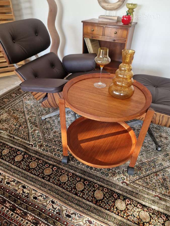 Vintažinis mid century tikmedžio staliukas - nuotraukos Nr. 20