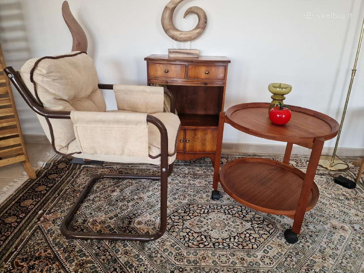 Vintažinis mid century tikmedžio staliukas - nuotraukos Nr. 28