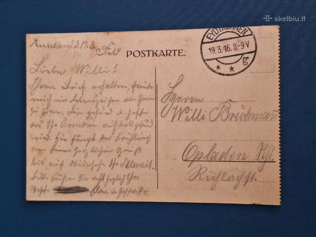 Lietuva 1916 m. Geležinkelio direkcija, atvirukas - nuotraukos Nr. 2