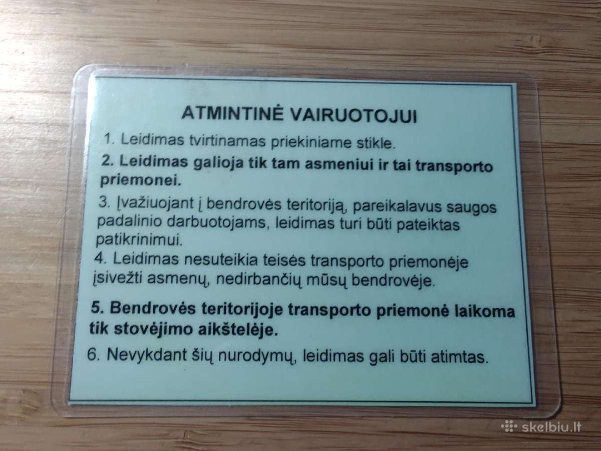 Leidimas įvažiuoti į Akmenės Cementas 2012 - nuotraukos Nr. 2