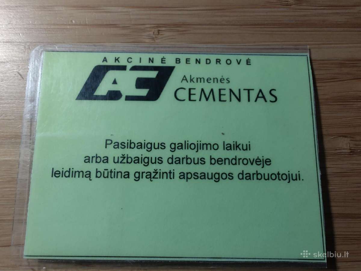 Leidimas įvažiuoti į Akmenės cementas 2021 - nuotraukos Nr. 2
