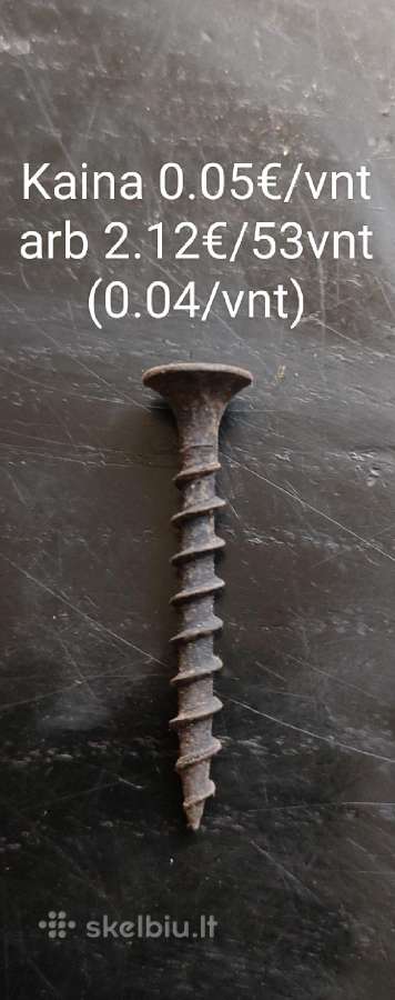 53vnt medsraigčiai.ilgis3.3cm,galvutės skersmu 8mm