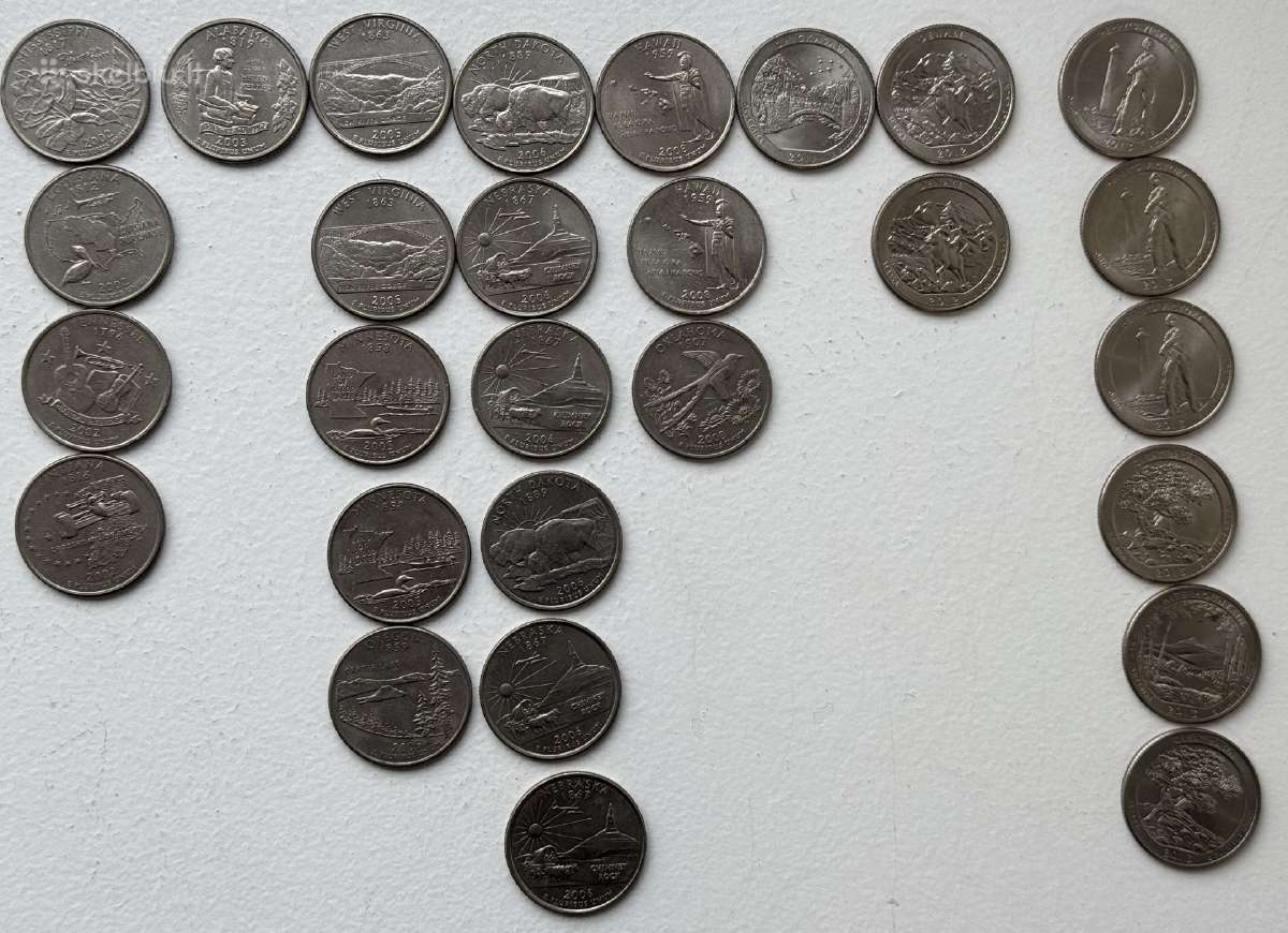 Ketvirčiai dolerių 67 vnt 1965 -2013 m - nuotraukos Nr. 4