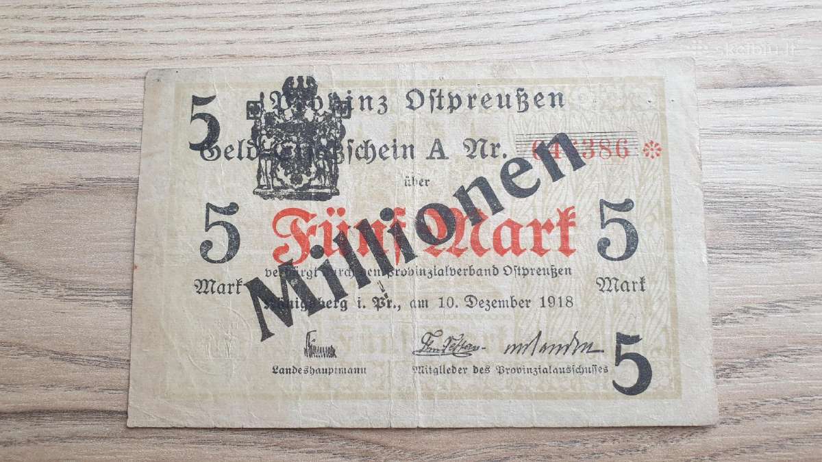 1918 metų 5 milijonai Karaliaučius Mažoji Lietuva