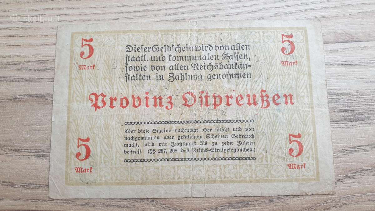 1918 metų 5 milijonai Karaliaučius Mažoji Lietuva - nuotraukos Nr. 2
