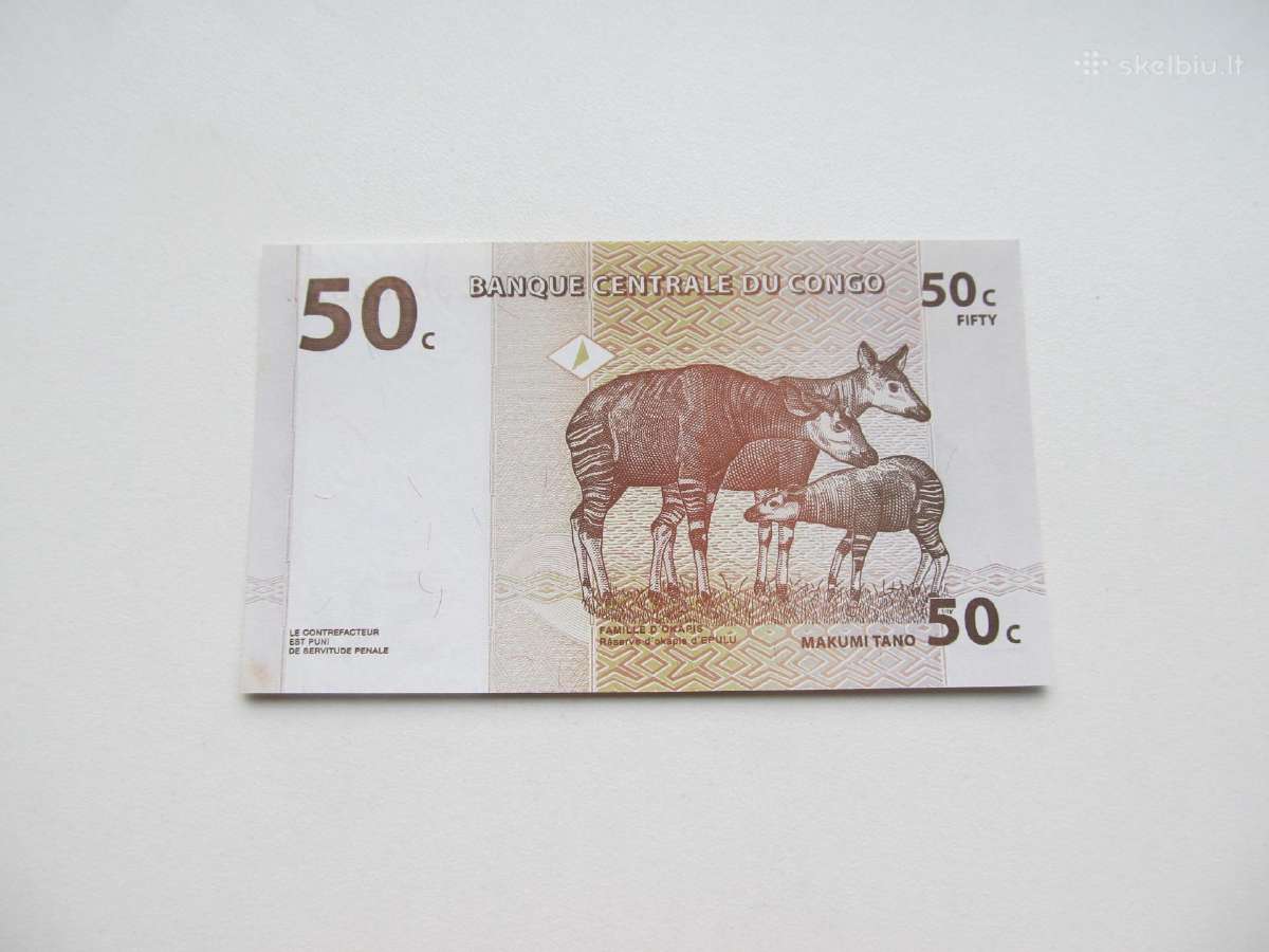 10 ir 50 centimes , Kongas , 1997 Unc - nuotraukos Nr. 4