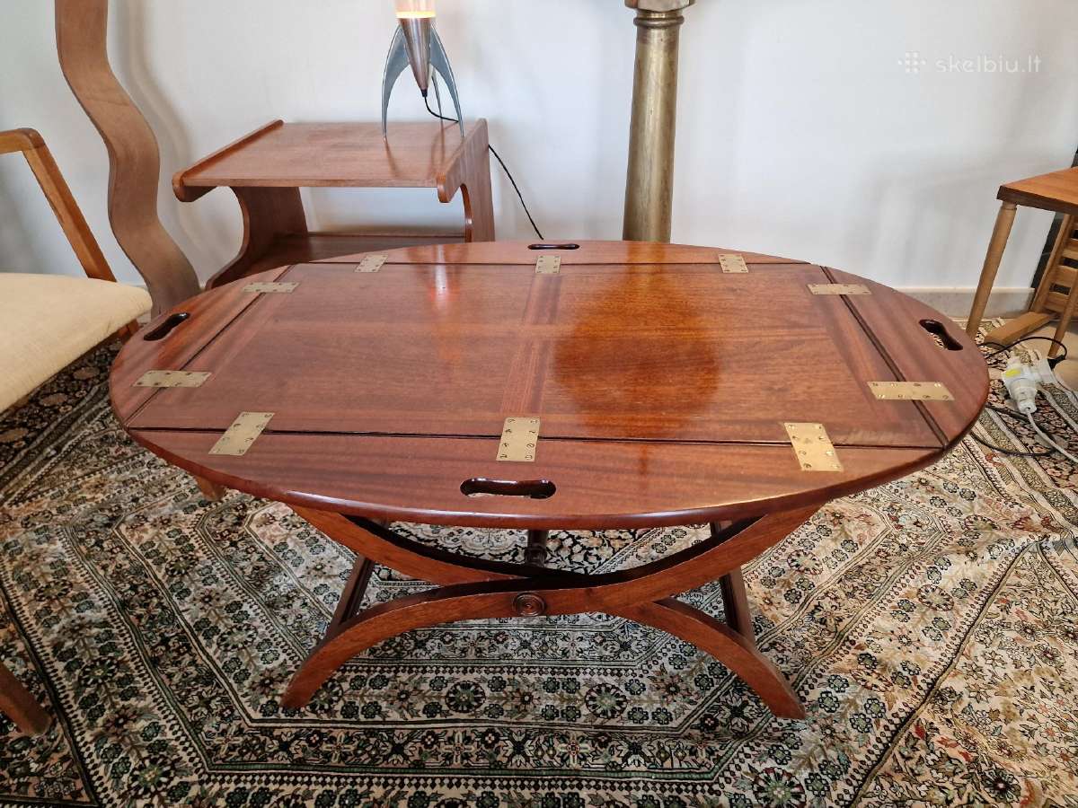 Vintažinis mid century raudonmedžio staliukas - nuotraukos Nr. 5