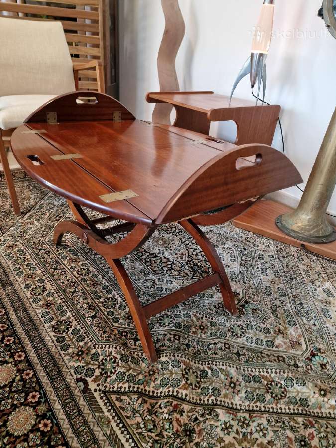Vintažinis mid century raudonmedžio staliukas - nuotraukos Nr. 15