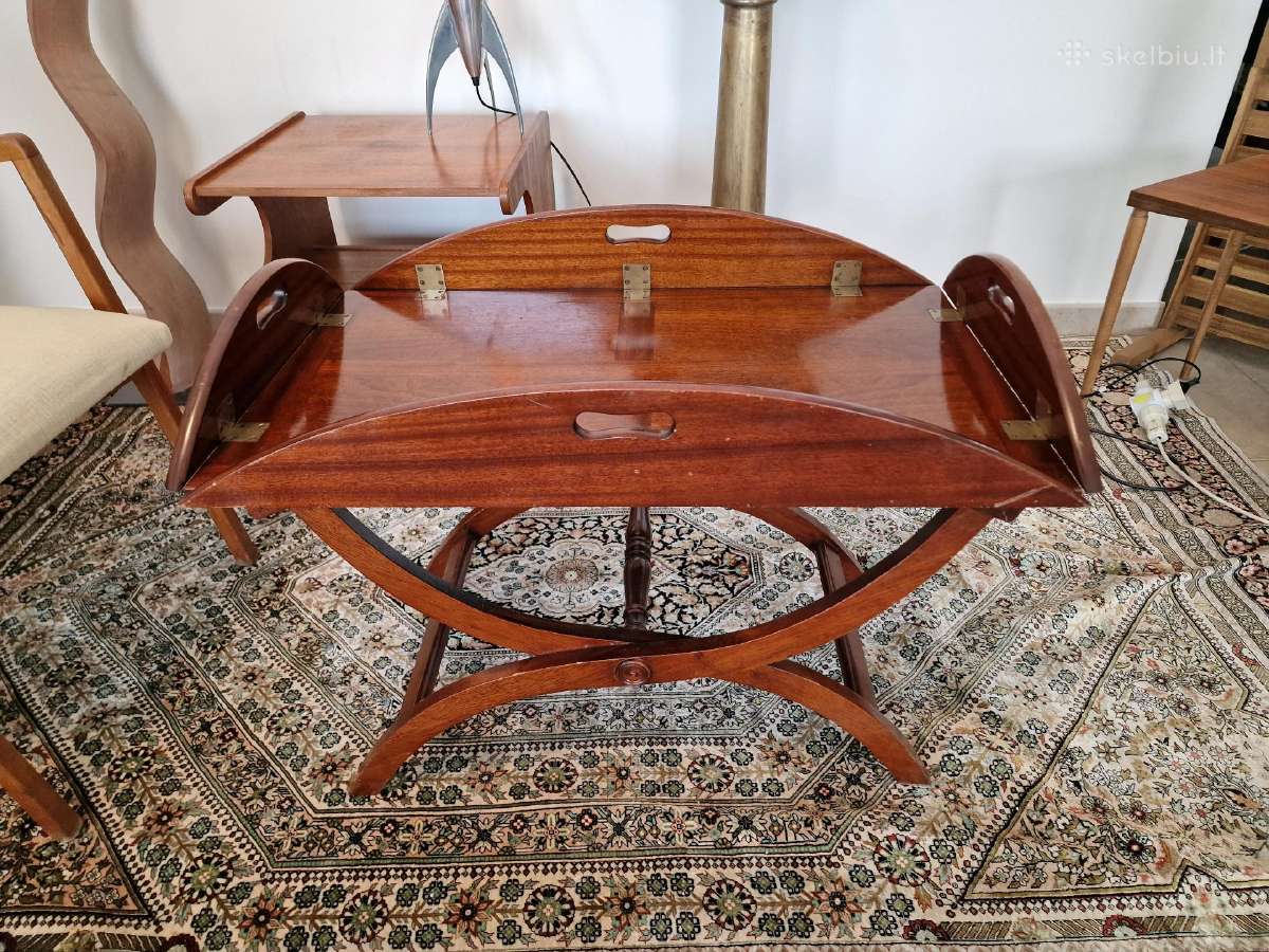 Vintažinis mid century raudonmedžio staliukas - nuotraukos Nr. 18