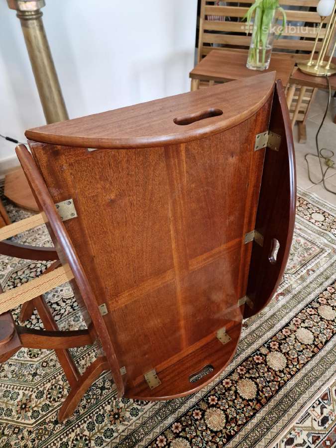 Vintažinis mid century raudonmedžio staliukas - nuotraukos Nr. 28