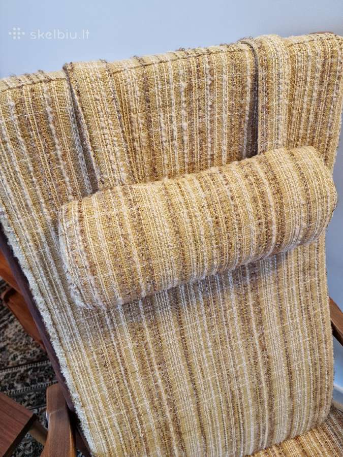 Vintažinis mid century raudonmedžio fotelis - nuotraukos Nr. 18