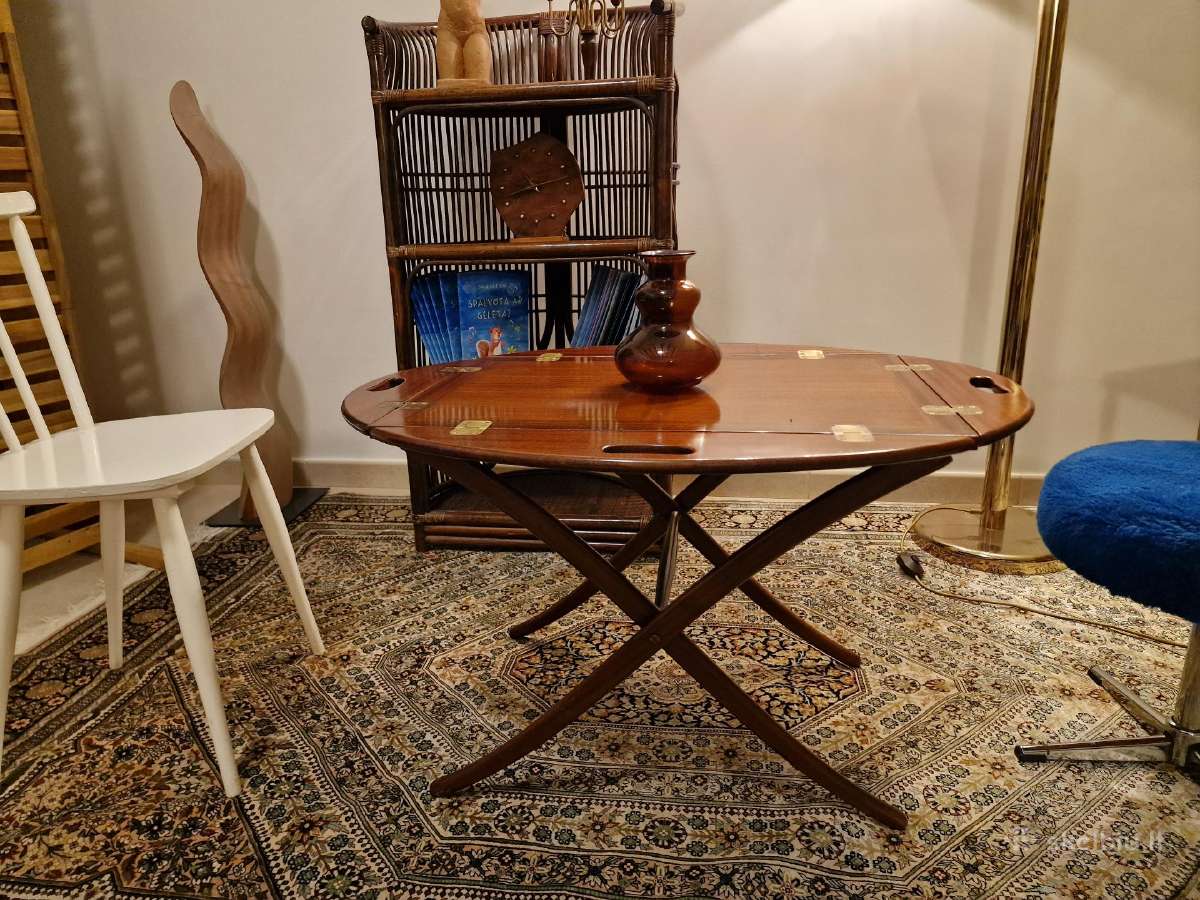 Vintažinis mid century raudonmedžio staliukas - nuotraukos Nr. 6