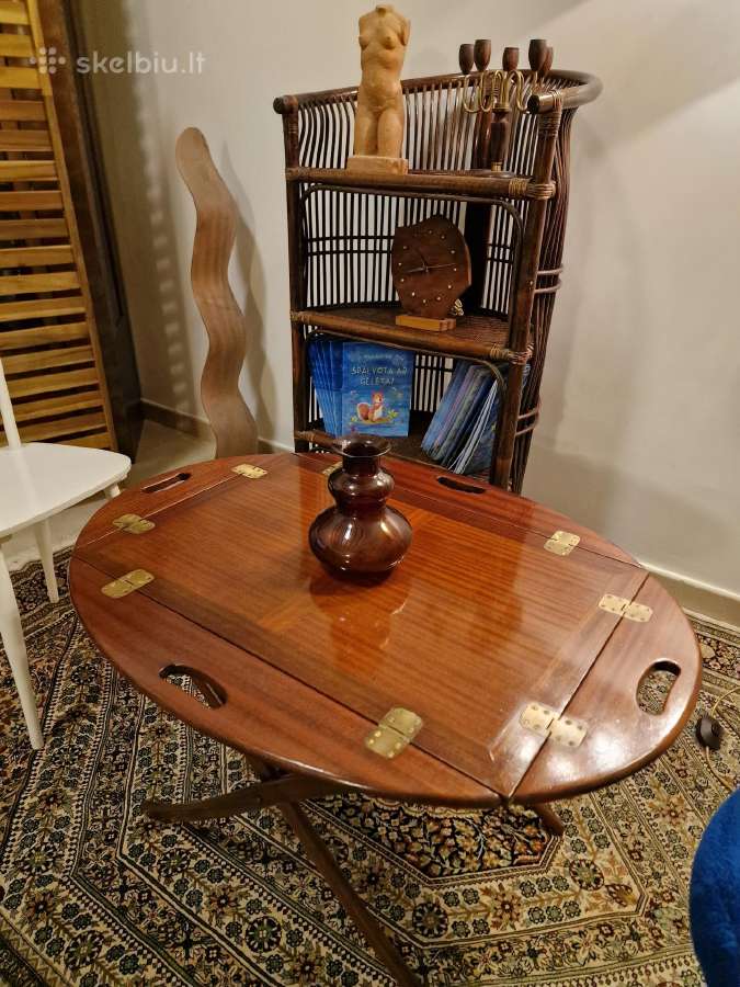 Vintažinis mid century raudonmedžio staliukas - nuotraukos Nr. 13
