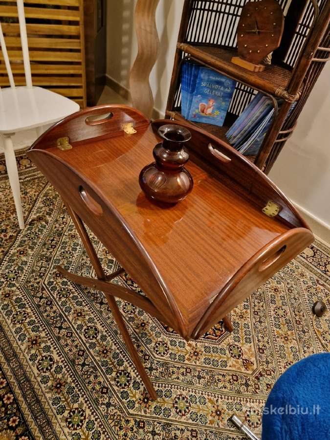 Vintažinis mid century raudonmedžio staliukas - nuotraukos Nr. 17