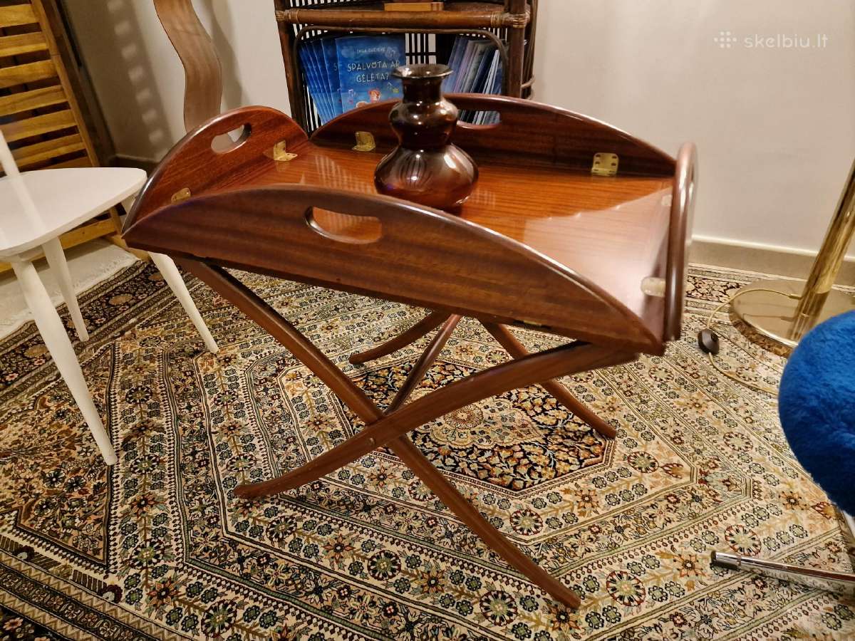 Vintažinis mid century raudonmedžio staliukas - nuotraukos Nr. 18