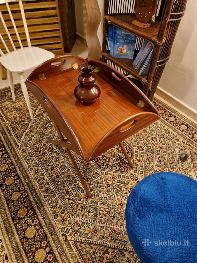 Vintažinis mid century raudonmedžio staliukas - nuotraukos Nr. 24