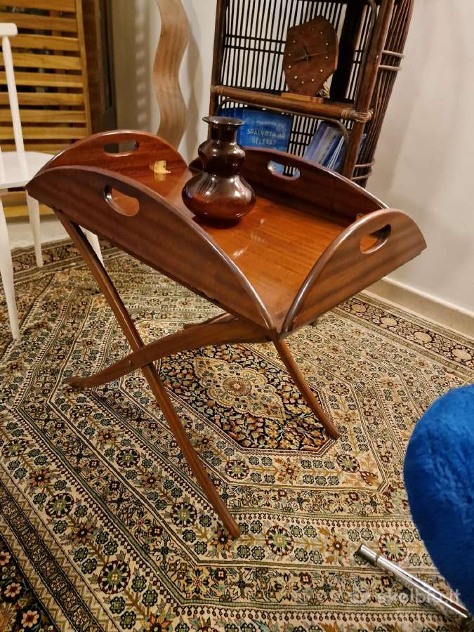 Vintažinis mid century raudonmedžio staliukas - nuotraukos Nr. 25